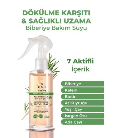 YOON Anti-Hair Loss Healthy Fast Hair Growth Helping 7 Active Rosemary Hair Care Water 200 ml - Buy Online on GoSupps.com