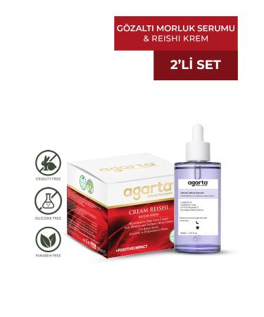 Agarta 2-Piece Night Care Set Dark Circle Serum 50 Ml & Reishi Cream 50 Ml