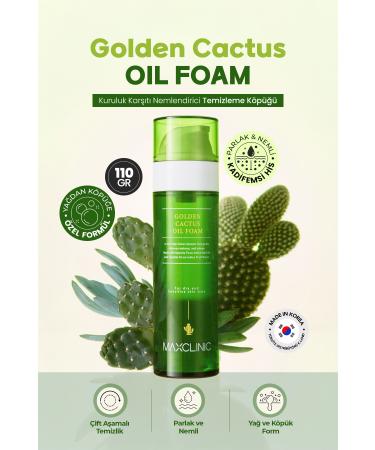 Maxclinic Golden Cactus Oil Foam which provides double-stage cleaning in one step containing MAXCLINIC Cactus Fruit Extract - Buy Online on GoSupps.com