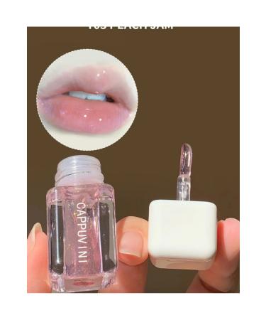 cappuvini Korean Makeup Lip Oil Moisturizing Lip Oil Light Sensitive Jelly Oil (PEACH) - Buy Online on GoSupps.com