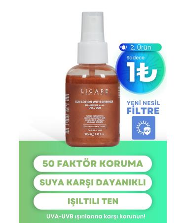 Licape High Protection Water Resistant Shining +50 Factor Sun Cream 100ml