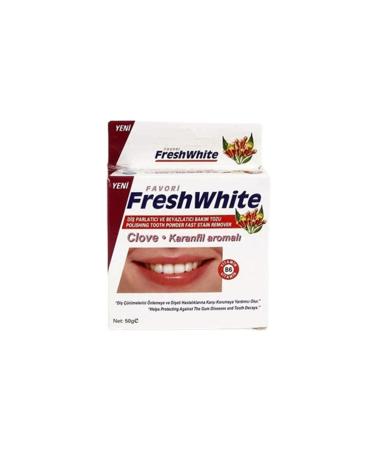 Fresh White Teeth Polishing and Whitening Care Powder Clove Flavor 50g