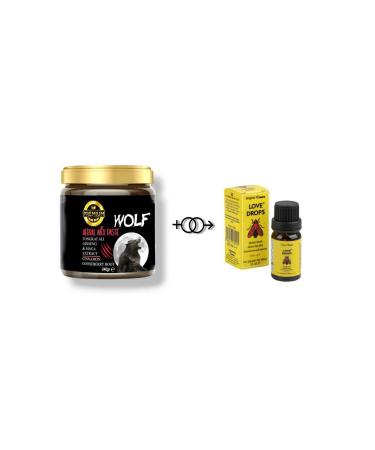 Natural Boost Premium Wolf 24 Hour Effective Natural Herbal Mix Paste 240 Gr & Women's Love Enhancer Drops