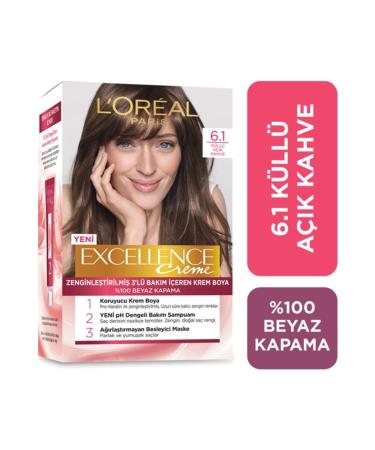 L'Oreal Paris L'or al Paris Excellence Creme Hair Dye 6.1 Ash Light Brown