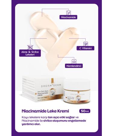 Dream Derm Niacinamide Blemish Cream - Tone Equalizer for Acne Sun Laser and Postpartum Blemishes 50 ml - Buy Online on GoSupps.com