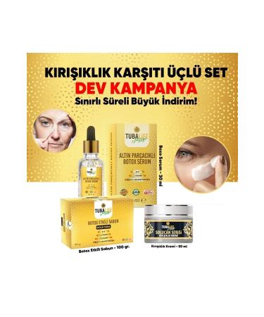 TUBALIFE 3-Piece Anti-Wrinkle Set - Wrinkle Cream Botox Effect - 24k Gold Particle Serum and Soap - Buy Online on GoSupps.com