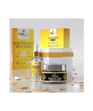 TUBALIFE 3-Piece Anti-Wrinkle Set - Wrinkle Cream Botox Effect - 24k Gold Particle Serum and Soap - Buy Online on GoSupps.com