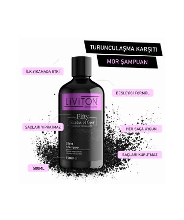 Liviton Professional Silver Purple Shampoo Suitable for Gray White Platinum Blonde Hair 500 ml - Buy Online on GoSupps.com
