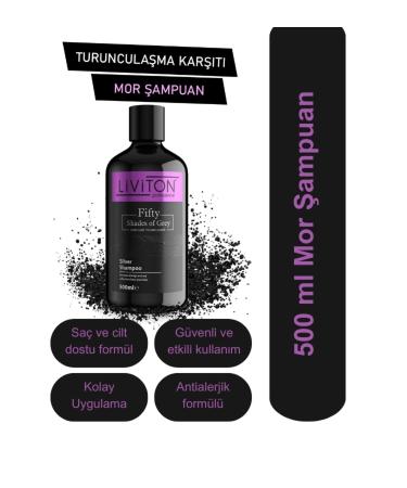 Liviton Professional Silver Purple Shampoo Suitable for Gray White Platinum Blonde Hair 500 ml