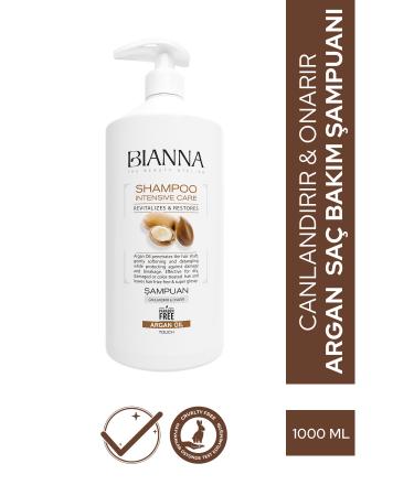Bianna Argan Oil Salt-Free and Paraben-Free Revitalizing and Repairing Hair Care Shampoo Large - 1000ml