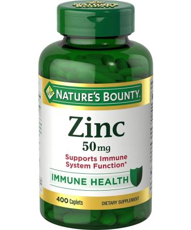 Nature Made Nature's Bounty Zinc 50mg 400 Caplets Origin USA