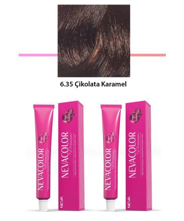 Easy Supply 2 Set Premium 6.35 Chocolate Caramel - Permanent Cream Hair Dye 2 X 50 g Tube