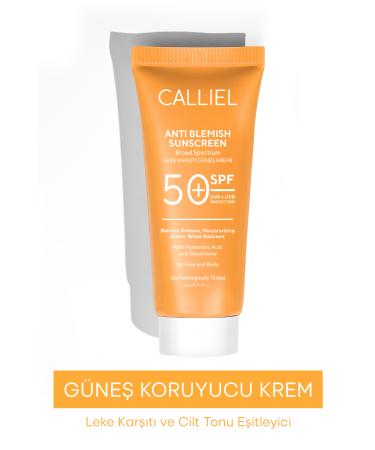CALLIEL Anti-Spot High Protection 50 Spf Sun Cream for All Skin Types Glutathione Effect 50 ml