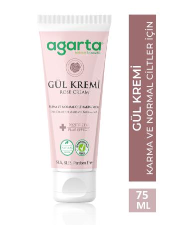 Agarta Natural Rose Aromatic Moisturizing Hand and Body Care Cream 75 ml