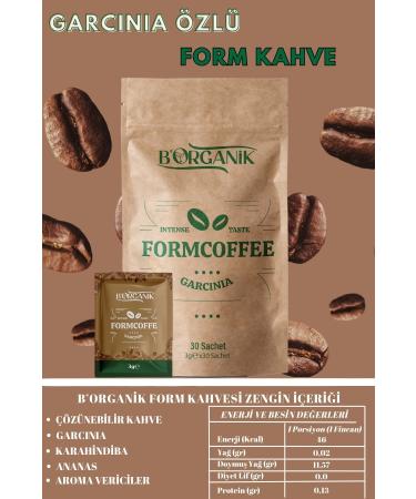 B ORGANIC Form Coffee - Herbal Mixture with Garcinia Content - 30 3gr 90gr - Buy Online on GoSupps.com