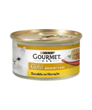 Gourmet Gold Savoury Cake Chicken Carrot Adult Cat Canned Food 85 gr 12 Pieces