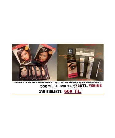Amars AMAR'S HENNA CONTAINING BLACK HAIR DYE 1 BOX + JOANNA BLACK EYEBROW AND EYELASH DYE 1 BOX - Buy Online on GoSupps.com