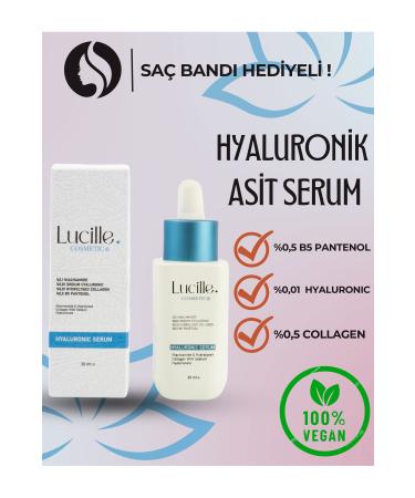 Lucille Intensive Moisturizing Hyaluronic Acid Serum - Niacinamide and Collagen Content (Vegan Content) 30 Ml