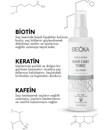 BE KA 2-Piece Set Hair Tonic Biotin Keratin and Caffeine Anti-hair Loss and Fast Hair Growth Effective 200 ml - Buy Online on GoSupps.com