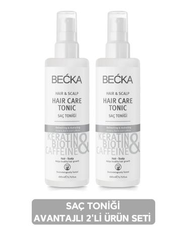 BE KA 2-Piece Set Hair Tonic Biotin Keratin and Caffeine Anti-hair Loss and Fast Hair Growth Effective 200 ml