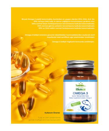 NaturalHekimce Omega 3 - 60 Capsules 1000 Mg Fish Oil Epa Dha - NaturalHekimce - Buy Online on GoSupps.com