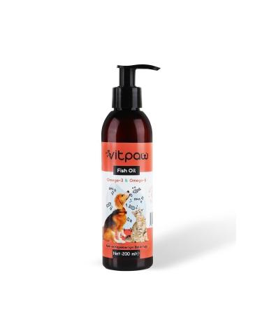 vitpaw Fish Oil 200ml. Omega 3-omega 6 Fish Oil for Cats and Dogs (HEART BRAIN FEATHER HEALTH) Salmon Oil - Buy Online on GoSupps.com