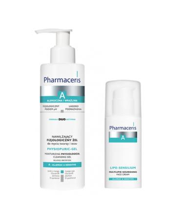 Pharmaceris MOISTURIZING SKIN CLEANSING GEL AND NOURISHING RESTORATIVE FACE CREAM eleg.3150