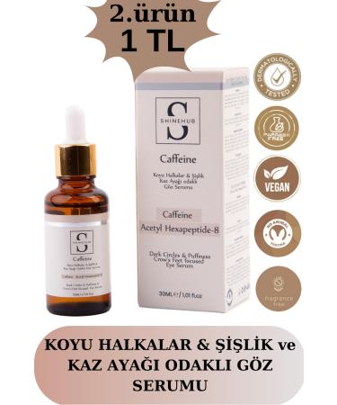 SHINEHUB Caffeine Serum - Eye Contour Under Eye Caffeine Serum Focused on Dark Circles Puffiness Dark Circles and Crow's Feet