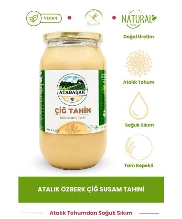 ATABA AK Natural Atal k zberk Raw Sesame Tahini 1 Kg
