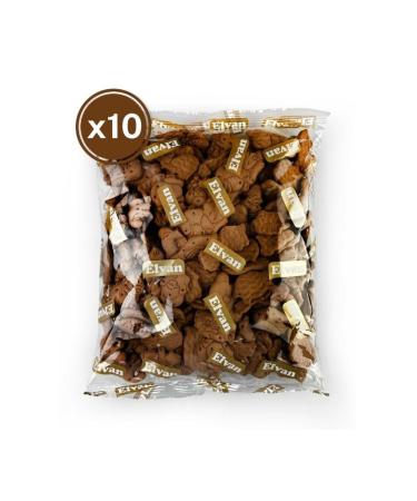 Elvan Chipsy Animal Figured Cocoa Biscuits 200 Gr. 10 Pieces (1 Box)