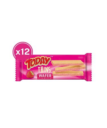 Elvan Today Thins Wafer Strawberry 65 Gr. (12 Pieces)