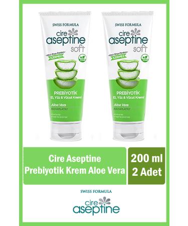 Cire Aseptine Hand Face and Body Cream 200 ml Prebiotic Aloe Vera x 2 Pcs