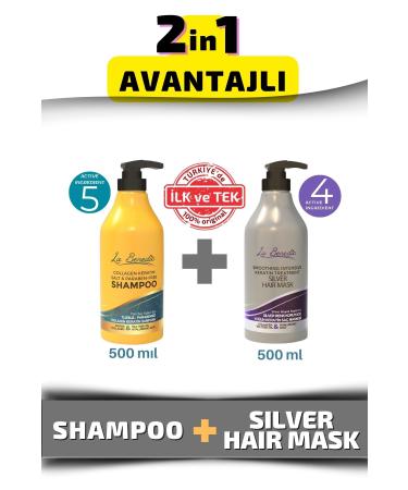 La Benedic ADVANTAGEOUS DUAL Silver Mask & Collagen Keratin Salt & Paraben Free Repair Shampoo 500ml