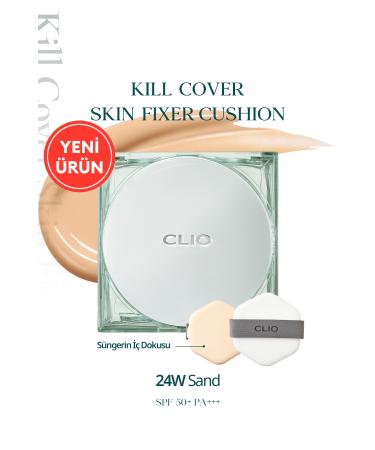 CLIO All Day Matte Cushion Foundation CLIO Kill Cover Skin Fixer Cushion (24W Sand) SPF50+ PA+++