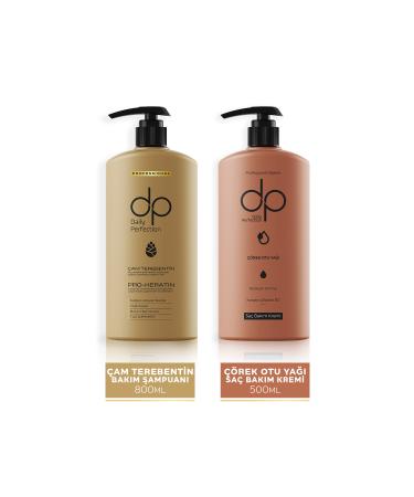 DP Daily Perfection Shampoo Pine Turpentine 800 ml & Hair Conditioner Black Cumin Oil 500 ml