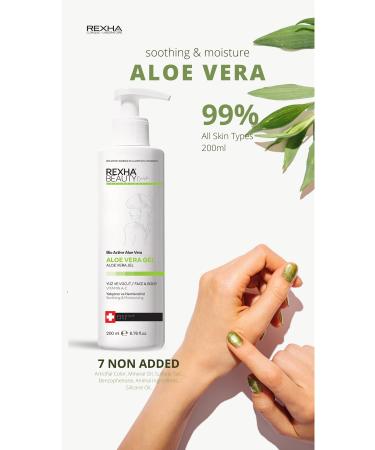Rexha Daily Use Soothing Aloe Vera Essence Face and Body Moisturizing Gel 200 Ml - Buy Online on GoSupps.com