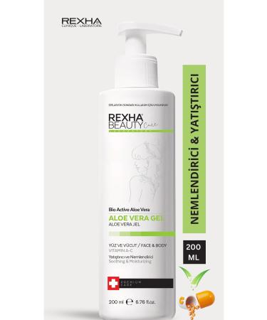 Rexha Daily Use Soothing Aloe Vera Essence Face and Body Moisturizing Gel 200 Ml - Buy Online on GoSupps.com