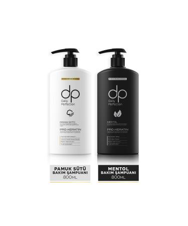 dp Daily Perfection Shampoo Cotton Milk & Shampoo Menthol 800 ml X 2 Pieces