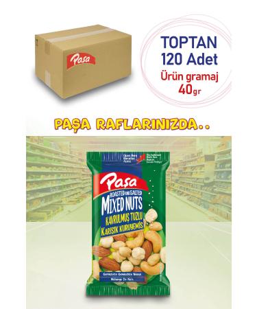 Pasha Nuts Roasted Mixed Luxury Nuts 40 gr (WHOLESALE 120 PIECES) - Buy Online on GoSupps.com