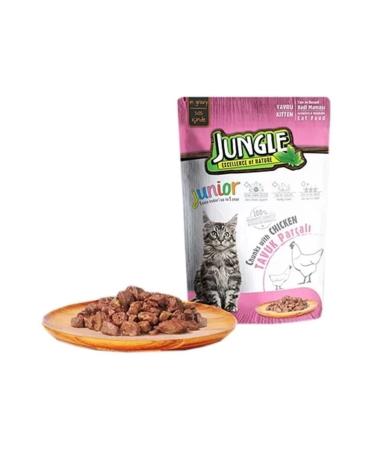 Jungle Chicken Pouch Kitten Canned Cat Food 85 gr