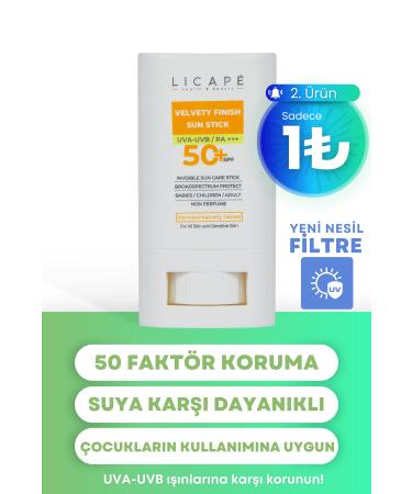 Licape High Protection Water Resistant Stick 50 Factor Sun Cream Suitable for All Age Groups 18 ml