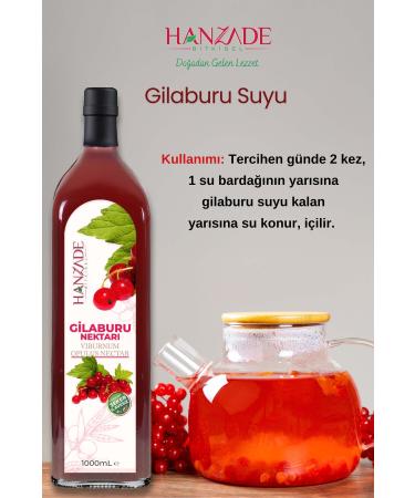 Hanzade Herbal Gilaburu Juice Nectar 1 Liter x 2 Pieces No Sugar Added Glass Bottle - Buy Online on GoSupps.com