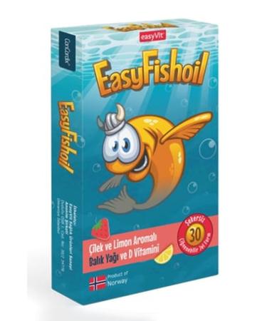 Easy Fishoil Kids Strawberry & Lemon Flavored 30 Chewable Tablets