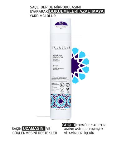 Halalles Anti Hair Loss Shampoo Non-Processed Oily Hair Sulfate-Free & Vegan Formula 2 X 300 ml - Buy Online on GoSupps.com