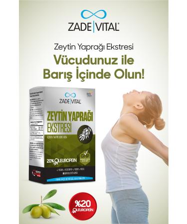 Zade Vital Olive Leaf Extract Containing Supplementary Food 60 Capsules