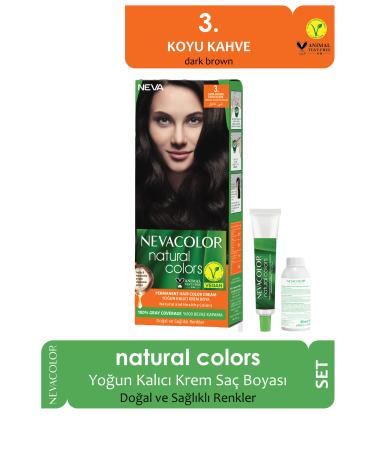 Neva Color Natural Colors Permanent Hair Dye Set 3. Dark Brown