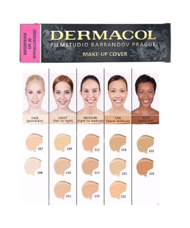 Dermacol - Long-lasting waterproof full coverage liquid foundation For oily skin 218 SPF30 - Buy Online on GoSupps.com