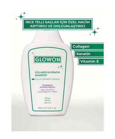 GLOWON COLLAGEN AND KERATIN SHAMPOO VOLUME INCREASING AND PLUMPING FORMULA 300 ML - Buy Online on GoSupps.com