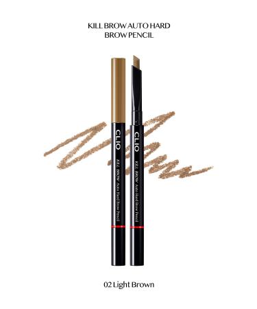 CLIO Fine Hexagonal Tip Eyebrow Pencil Clio Kill Brow Auto Hard Brow Pencil (02 Light Brown)
