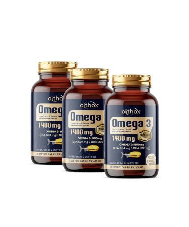 Oithox Omega 3 Fish Oil 1400 mg 30 Capsules 3 Pack